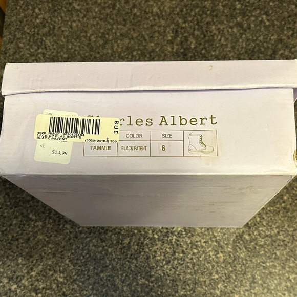 Black Lace-Up Ankle Boots by Charles David - Picture 13 of 13